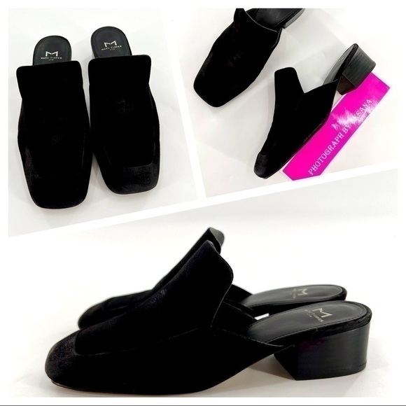 Marc Fisher  black suede slip-on mules size 6 M - Picture 1 of 11